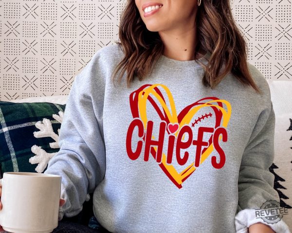 Kc Chiefs Sweatshirt Kc Chiefs In My Heart Shirt Kansas City Football Sweatshirt Gift For Football Fan Kc Football Sweatshirt Fan Gift Travis Kelce Knee Shirt Kansas City Chiefs Shirt revetee.com 6