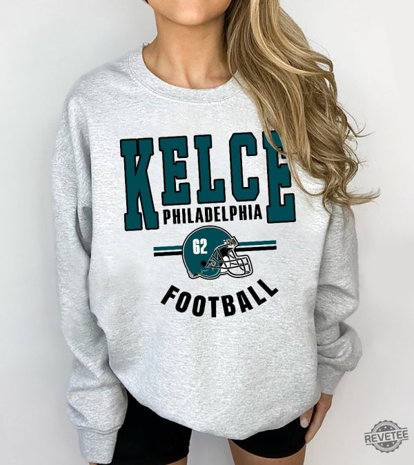 Jason Kelce Philadelphia Football Sweatshirt Vintage Philadelphia Football Crewneck Sweatshirt Jason Kelce Man Bun Shirt Jason Kelce Replacement Merch Jason Kelce Wif New revetee.com 1