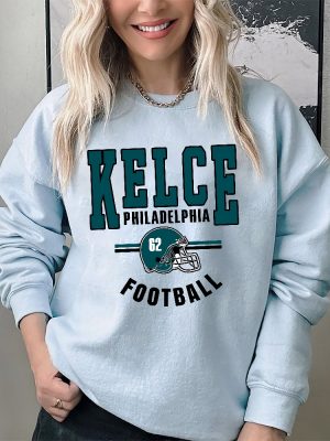 Jason Kelce Philadelphia Football Sweatshirt Vintage Philadelphia Football Crewneck Sweatshirt Jason Kelce Man Bun Shirt Jason Kelce Replacement Merch Jason Kelce Wif New revetee.com 3