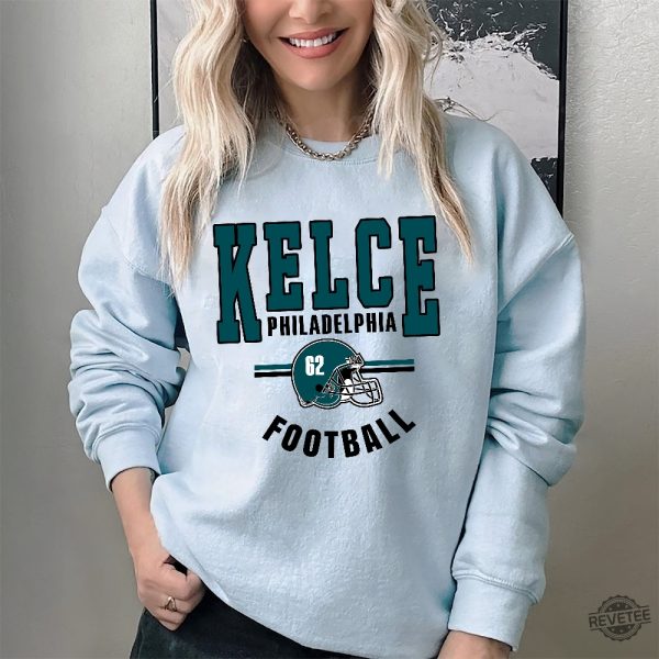 Jason Kelce Philadelphia Football Sweatshirt Vintage Philadelphia Football Crewneck Sweatshirt Jason Kelce Man Bun Shirt Jason Kelce Replacement Merch Jason Kelce Wif New revetee.com 3