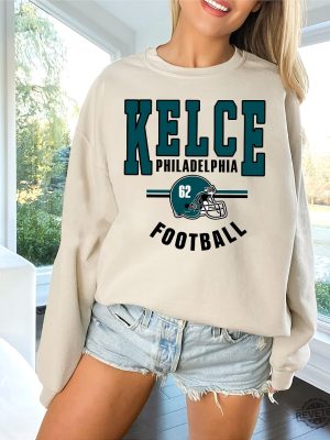 Jason Kelce Philadelphia Football Sweatshirt Vintage Philadelphia Football Crewneck Sweatshirt Jason Kelce Man Bun Shirt Jason Kelce Replacement Merch Jason Kelce Wif New revetee.com 4