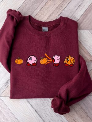 Kirby Pumpkin Sweatshirt Funny Fall Sweatshirt Funny Halloween Shirt Fall Sweatshirt Fall Shirt Kirby Sweatshirt Pumpkin Shirt revetee.com 2