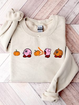 Kirby Pumpkin Sweatshirt Funny Fall Sweatshirt Funny Halloween Shirt Fall Sweatshirt Fall Shirt Kirby Sweatshirt Pumpkin Shirt revetee.com 4