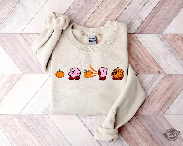 Kirby Pumpkin Sweatshirt Funny Fall Sweatshirt Funny Halloween Shirt Fall Sweatshirt Fall Shirt Kirby Sweatshirt Pumpkin Shirt revetee.com 4