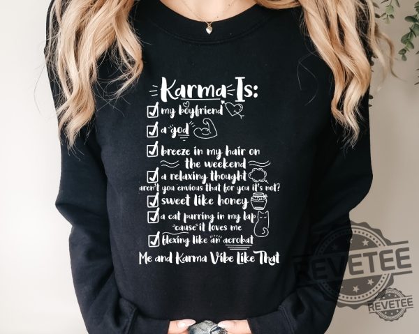 Me And Karma Vibe Like That Shirt Betty Lyrics Taylor Swift Karma By Taylor Swift And Ice Spice Shirt Me And Karma Vibe Like That Shirt Taylor Swift Eras Tour Movie 22 Lyrics Taylor Swift revetee.com 2