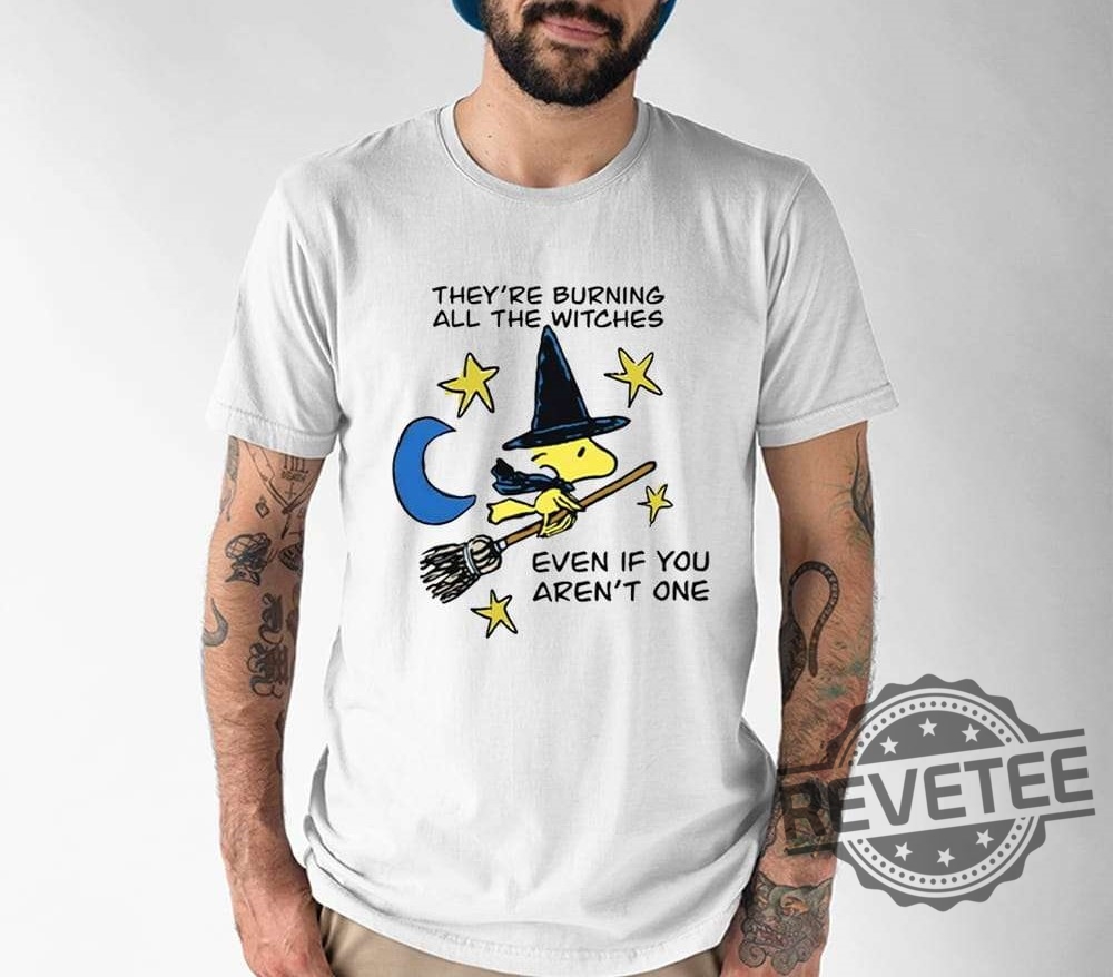 Theyre Burning All The Witches Even If You Arent One Shirt Snoopy Christmas Shirt Snoopy And Woodstock Snoopy Fall Crewneck Happy September Snoopy Crewneck New