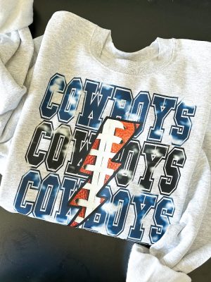 Cowboys Lightening Bolt Pullover Dallas Cowboys Pullover Dallas Cowboys Hoodie Dallas Cowboy Sweatshirt New revetee.com 2