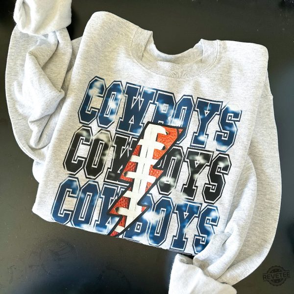 Cowboys Lightening Bolt Pullover Dallas Cowboys Pullover Dallas Cowboys Hoodie Dallas Cowboy Sweatshirt New revetee.com 2