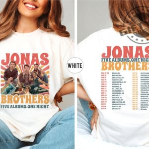 Jonas Brothers Tour Shirt Jonas Brothers Merch Tshirt Five Albums One Night Tour Hoodie Jonas Brothers Fan Sweatshirt Concert Outfit Gift giftyzy.com 4 1