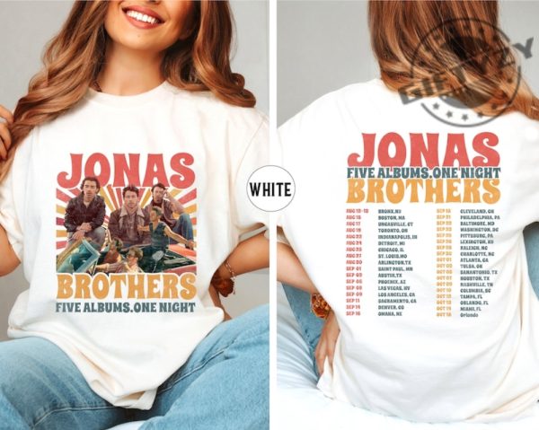 Jonas Brothers Tour Shirt Jonas Brothers Merch Tshirt Five Albums One Night Tour Hoodie Jonas Brothers Fan Sweatshirt Concert Outfit Gift giftyzy.com 4 1