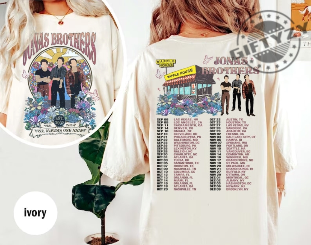 Jonas Brothers 2 Sides Shirt Jonas Brothers Tour Hoodie Concert 2023 Retro Gift Jonas Retro 90S Sweater Jonas Brothers Graphic Tshirt