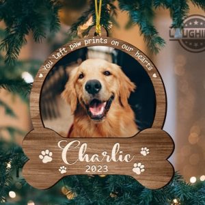 dog memorial christmas ornament custom dog name date and dog photo shaped wooden ornament personalized dog angel ornament gift for dog lovers laughinks.com 4
