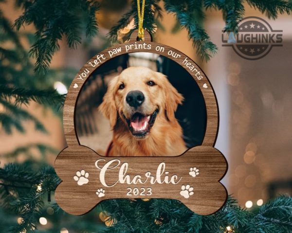 dog memorial christmas ornament custom dog name date and dog photo shaped wooden ornament personalized dog angel ornament gift for dog lovers laughinks.com 4