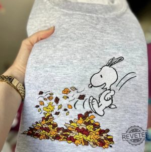 Snoopy Fall Halloween Embroidered Sweatshirt Dog Autumn Embroidered Crewneck Snoopy Embroidered Sweatshirt Fall Snoopy Sweatshirt Snoopy Fall Crewneck Happy Sunday Snoopy revetee.com 2