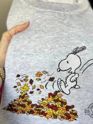 Snoopy Fall Halloween Embroidered Sweatshirt Dog Autumn Embroidered Crewneck Snoopy Embroidered Sweatshirt Fall Snoopy Sweatshirt Snoopy Fall Crewneck Happy Sunday Snoopy revetee.com 2