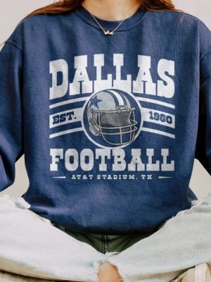 Vintage Dallas Football Shirt Dallas Football Crewneck Dallas Sweatshirt Sunday Football Dallas Cowboys Merch Dallas Cowboys Gift Cowboys Hoodie Unique revetee.com 3