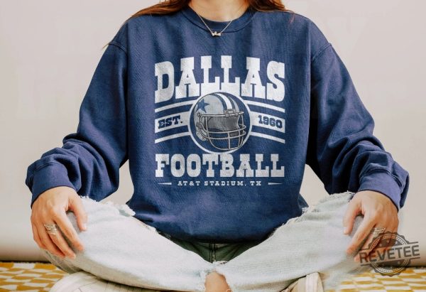 Vintage Dallas Football Shirt Dallas Football Crewneck Dallas Sweatshirt Sunday Football Dallas Cowboys Merch Dallas Cowboys Gift Cowboys Hoodie Unique revetee.com 3