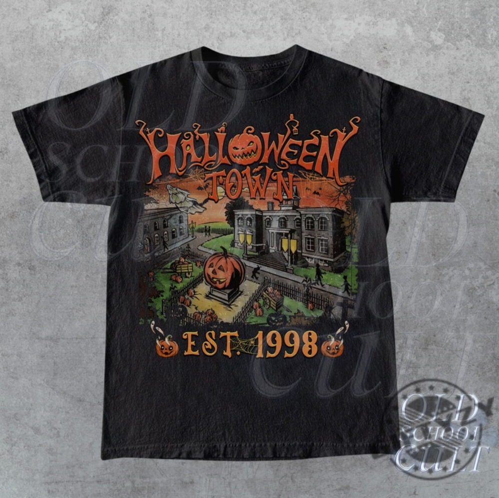 Vintage Halloweentown Est 1998 Shirt Vintage Halloween Graphic Tshirt Retro Unisex Y2k Hoodie 90S Fall Sweatshirt Spooky Gift