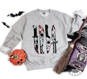 Horror Movie Characters Shirt Horror Movie Characters In Knives Sweatshirt Halloween Tshirt Horror Movie Hoodie Halloween Shirt giftyzy.com 4