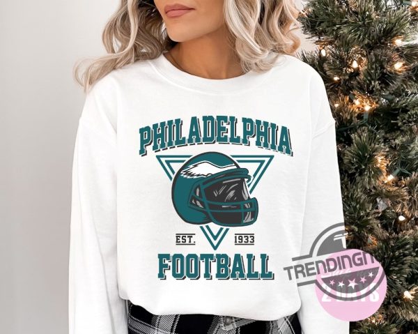 Philadelphia Eagle Shirt Sweatshirt Retro Philadelphia Football Crewneck Sweatshirt Shirt Eagle HoodieGift For Women Men trendingnowe.com 1