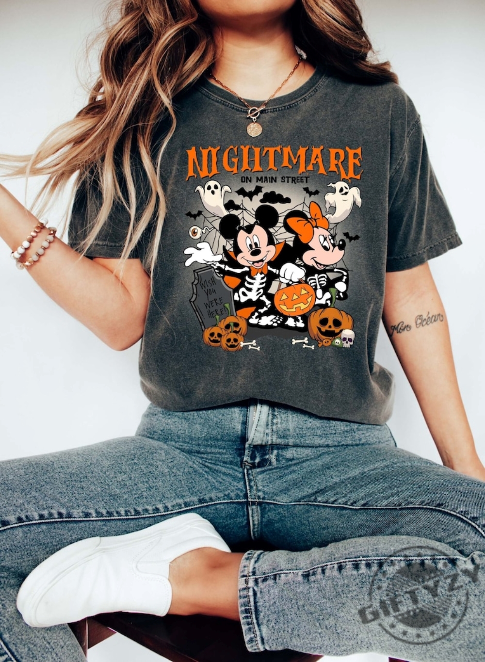 Retro Mickey Minnie Halloween Shirt Vintage Disney Halloween Tshirt Nightmare On The Main Streat Sweatshirt Halloween Pumpkin Disney Shirt