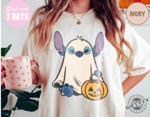 Stitch Ghost Halloween Shirt Retro Stitch Pumpkin Halloween Tshirt Mickeys Not So Scary Halloween Party 2023 Hoodie Disney Trip Sweater giftyzy.com 3