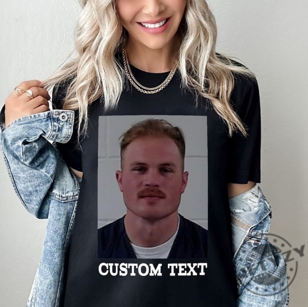 Custom Text Zach Bryan Mugshot Personalized Shirt Zach Bryan Mugshot Custom Hoodie Country Music Sweater Zach Bryan Mugshot Shirt