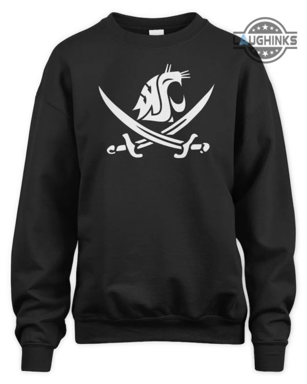 wsu mike leach tribute shirt sweatshirt hoodie go cougs wsu sword shirt cougar football 2023 wsu pirate flag tshirt washington state pirate laughinks.com 3