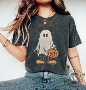 Mickey Ghost Halloween Shirt Retro Mickey Spooky Season Tshirt Mickeys Not So Scary Halloween Sweatshirt Halloween Pumpkin Hoodie giftyzy.com 2