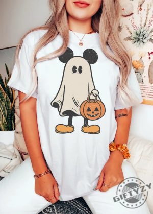 Mickey Ghost Halloween Shirt Retro Mickey Spooky Season Tshirt Mickeys Not So Scary Halloween Sweatshirt Halloween Pumpkin Hoodie giftyzy.com 3