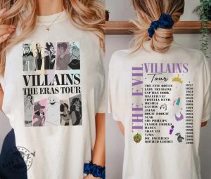 Disney Villains Evil Tour Shirt Retro Disney Villains Characters Hoodie Concert Music Tshirt Disney Evil Friends Sweatshirt giftyzy.com 3