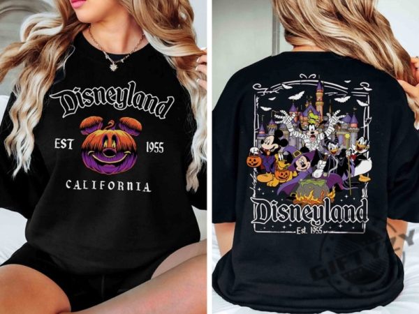 Disneyland Est. 1955 Halloween Shirt 2 Sided Disney Halloween Hoodie Oogie Boogie Bash Party Tshirt Disney Halloween Party Sweatshirt giftyzy.com 1