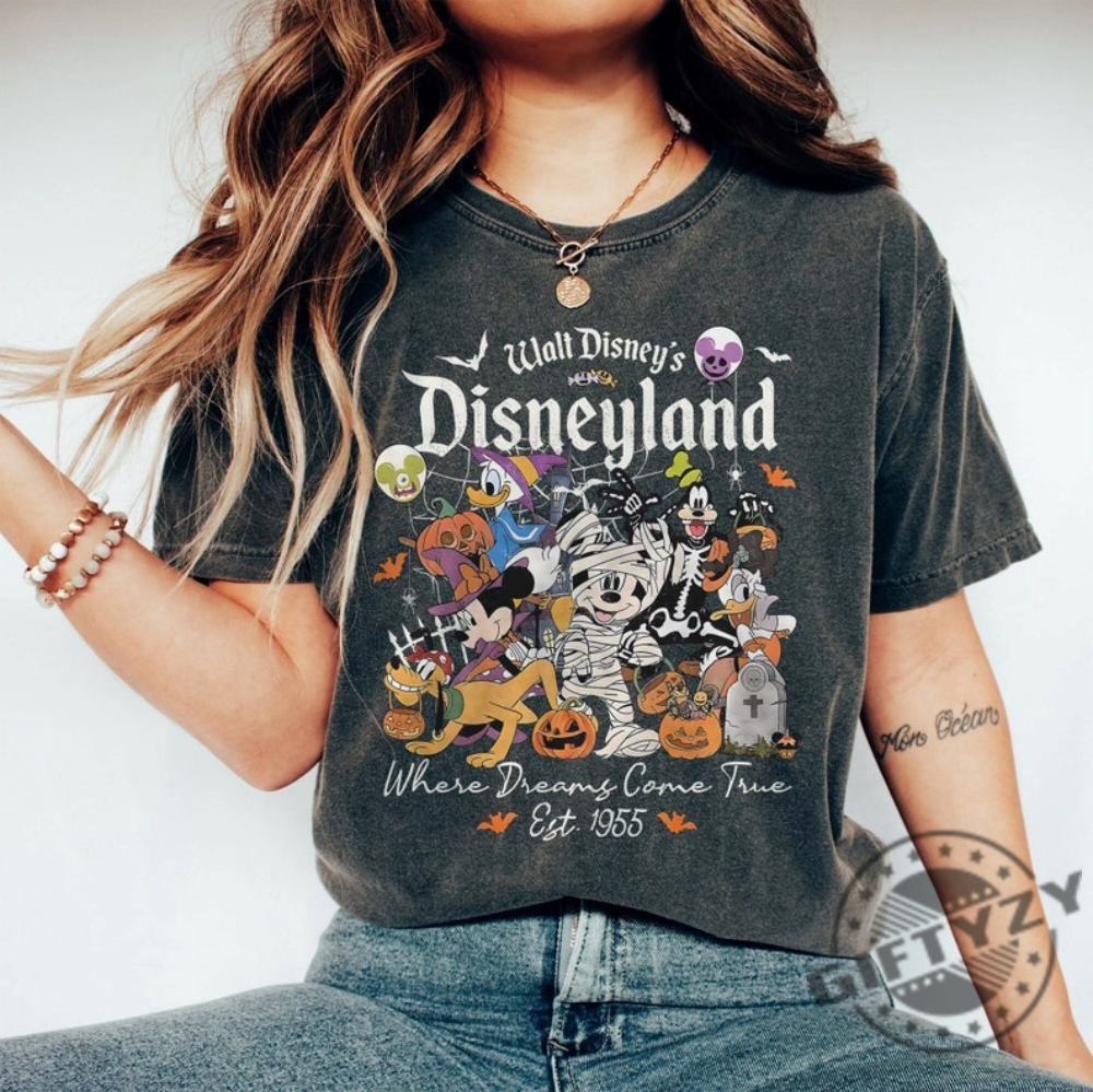 Disneyland Halloween Trick Or Treat Shirt Disney Mickey And Friends Retro Disneyland Halloween Shirt