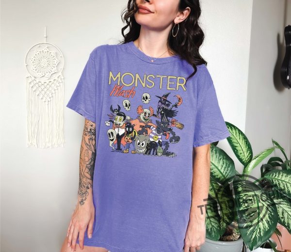Monster Mash Shirt Retro Halloween T Shirt Fall Graphic Shirt Vintage Inspired Apparel Ghost Character T Shirt trendingnowe.com 2