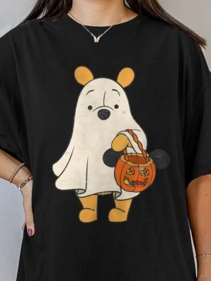 Retro Pooh Ghost Halloween Shirt Disney Spooky Season Shirt Mickey Not So Scary Halloween Party 2022 2023 Winnie The Pooh Ears Shirt Winnie The Pooh Shirt Unique revetee.com 2