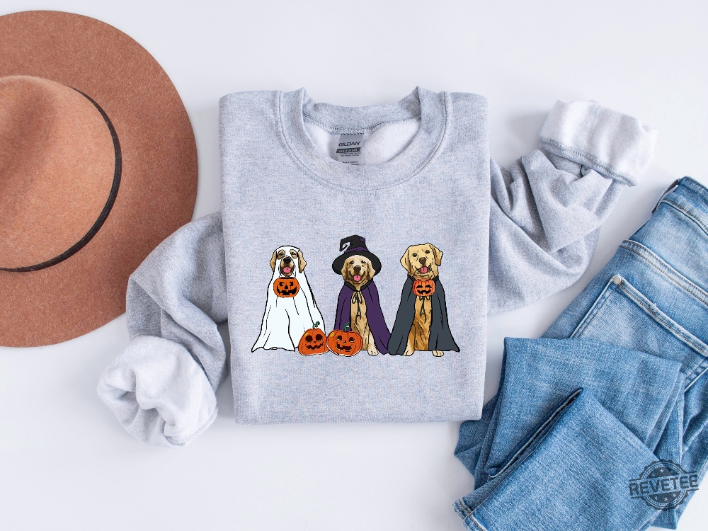 Golden Retriever Ghost Dogs Sweatshirt Halloween Golden Retriever Golden Retriever Ghost Costume Clumsy Golden Retriever Shirt Ghostface Sweatshirt Womens Halloween Sweatshirts