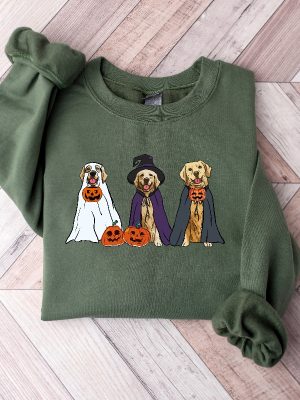 Golden Retriever Ghost Dogs Sweatshirt Halloween Golden Retriever Golden Retriever Ghost Costume Clumsy Golden Retriever Shirt Ghostface Sweatshirt Womens Halloween Sweatshirts revetee.com 3