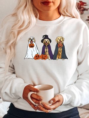 Golden Retriever Ghost Dogs Sweatshirt Halloween Golden Retriever Golden Retriever Ghost Costume Clumsy Golden Retriever Shirt Ghostface Sweatshirt Womens Halloween Sweatshirts revetee.com 4