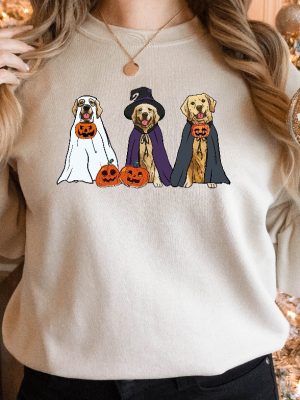 Golden Retriever Ghost Dogs Sweatshirt Halloween Golden Retriever Golden Retriever Ghost Costume Clumsy Golden Retriever Shirt Ghostface Sweatshirt Womens Halloween Sweatshirts revetee.com 5