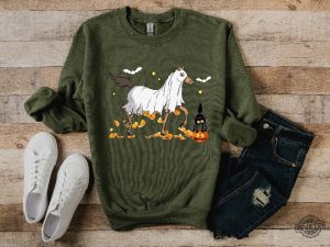 Halloween Horse Ghost Sweatshirt Cowboy Western Halloween Sweatshirt Horse Ghost Costume Shirt Funny Halloween Shirts Funny Halloween Costumes Shirt Horse Lover Gifts Shirt revetee.com 3