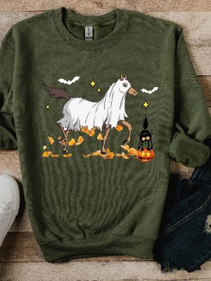 Halloween Horse Ghost Sweatshirt Cowboy Western Halloween Sweatshirt Horse Ghost Costume Shirt Funny Halloween Shirts Funny Halloween Costumes Shirt Horse Lover Gifts Shirt revetee.com 3