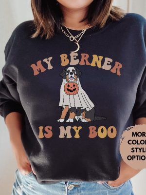 Dog Ghost Sweatshirt Bernese Mountain Dog Shirt Funny Halloween Ghost Dog Sweatshirt Halloween Dog Ghost Dog Shirt Small Dog Mom New revetee.com 2