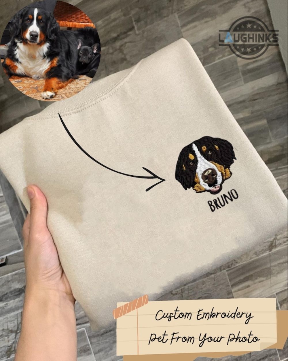 "Discover Laughinks' Trending Delights: Custom Pet Apparel & Taylor Swift Ornaments!" 7 Embroidered Dog Sweatshirt Tshirt Custom Dog Hoodie Embroidered Custom Dog Shirts For Human Pet Gifts Custom Custom Pet Portrait Shirts Custom Cat Shirt