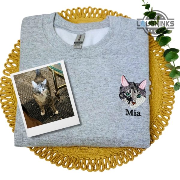 embroidered dog sweatshirt tshirt custom dog hoodie embroidered custom dog shirts for human pet gifts custom custom pet portrait shirts custom cat shirt laughinks.com 2