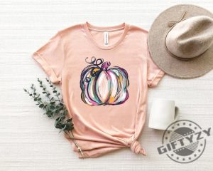 Watercolor Pumpkin Shirt Colorful Pumpkin Tshirt Watercolor Pumpkins Halloween Hoodie Autumn Sweatshirt giftyzy.com 7