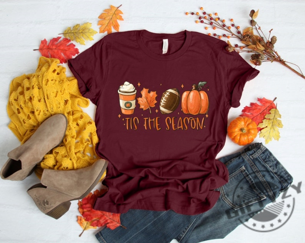 3 Tis The Season Fall Coffee Shirt Hot Coffee Sweatshirt Coffee Lovers Hoodie Fall Shirt Pumpkin Latte Drink Pumpkin Spice Shirt