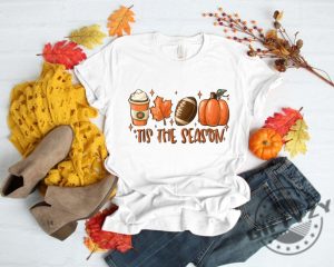 Tis The Season Fall Coffee Shirt Hot Coffee Sweatshirt Coffee Lovers Hoodie Fall Shirt Pumpkin Latte Drink Pumpkin Spice Shirt giftyzy.com 2