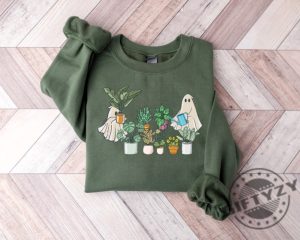 Ghost Plant Lady Sweatshirt Ghost Plant Shirt Halloween Plants Tshirt Halloween Ghost Hoodie Halloween Gift For Plant Lovers giftyzy.com 2