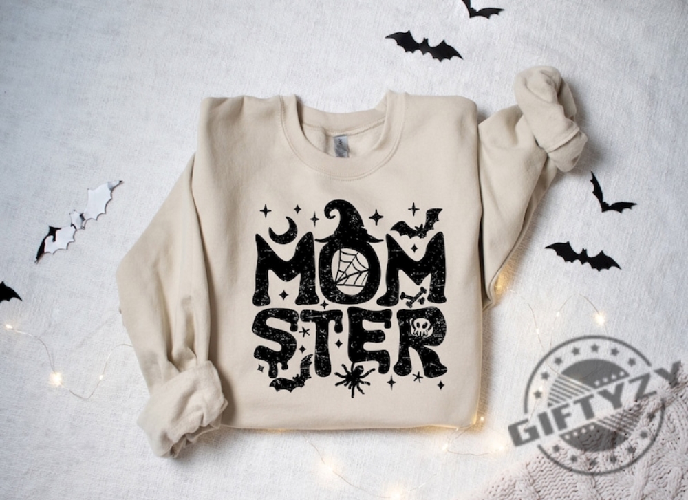 Momster Sweatshirt Halloween Mom Sweatshirt Funny Halloween Shirt Pumpkin Tshirt Women Halloween Hoodie Halloween Gifts Fall Sweatshirt