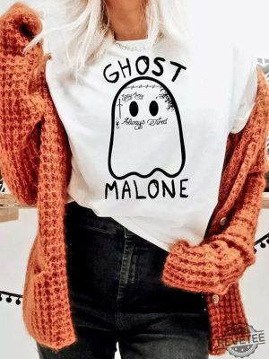 Ghost Malone O Neck T Shirt Tee Ghost Malone Shirt Id Be Crying Shirt Trending Halloween Shirt Gift Halloween 2023 Ghost Shirt Cute Ghost Faces revetee.com 2